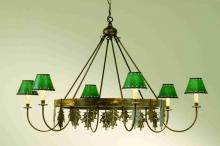 Meyda Green 51291 - 57" Wide Oak Leaf 6 LT Chandelier