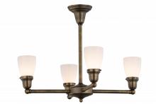 Meyda Green 56474 - 27"W Revival Oyster Bay Goblet 4 LT Chandelier