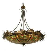 Meyda Green 68618 - 46" Wide Greenbriar Oak Inverted Pendant