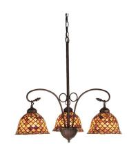 Meyda Green 74045 - 24"W Tiffany Fishscale 3 LT Chandelier