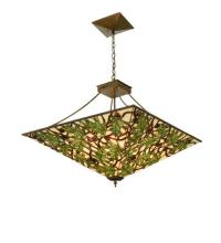 Meyda Green 81067 - 26" Square Acorn & Oak Leaf Inverted Pendant