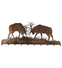 Meyda Green 81543 - 60"W Battling Bucks 10 Hooks Coat Rack