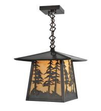 Meyda Green 99530 - 12"Sq Stillwater Tall Pines Ceiling Pendant