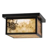 Meyda Green 99669 - 12"Sq Hyde Park Winter Pine LED Flushmount