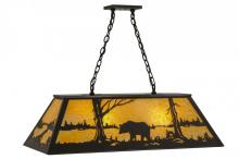 Meyda Black 145980 - 39"L Bear at Lake Oblong Pendant