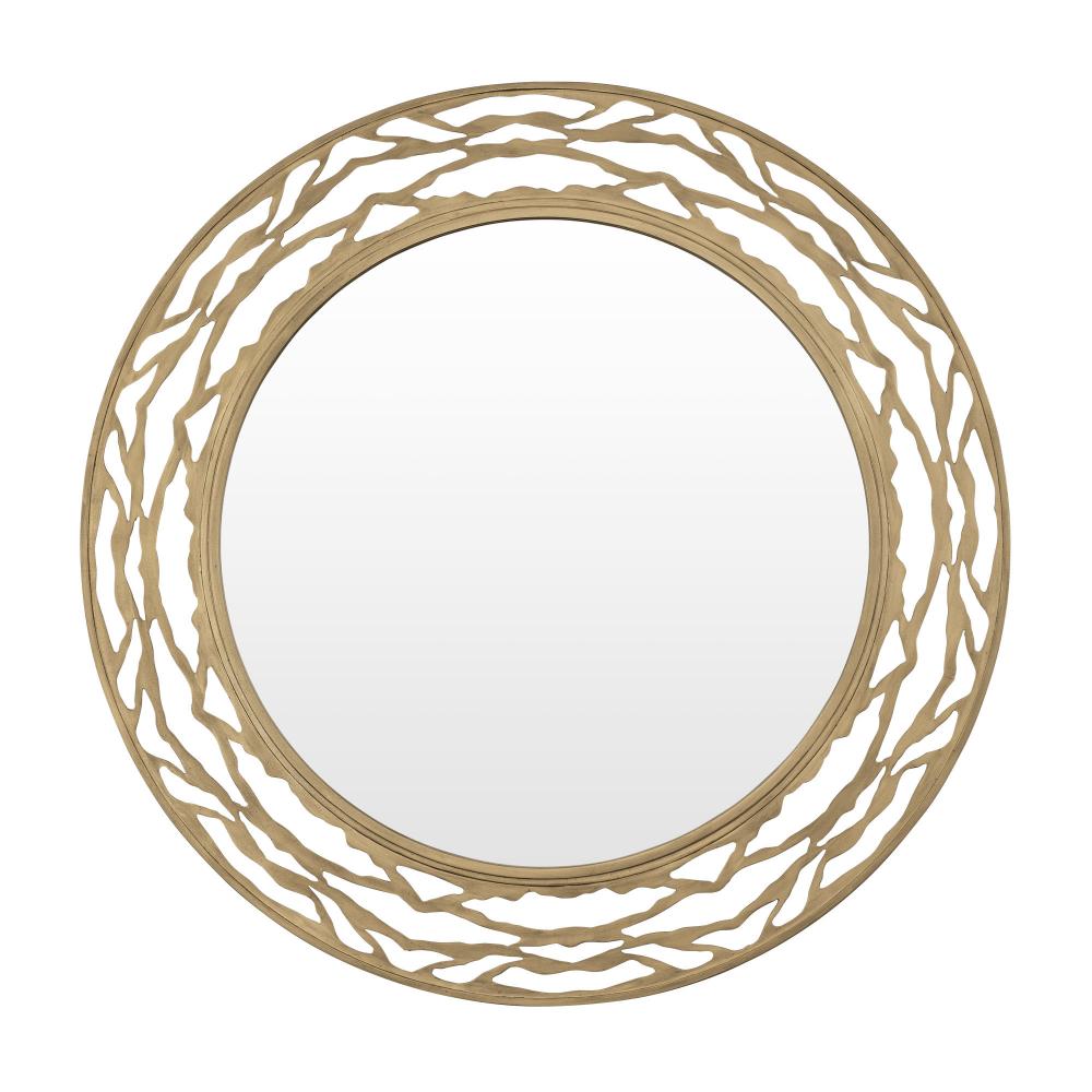 Kato 33-in Round Mirror - Havana Gold