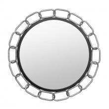 Varaluz 444MI30MBTS - Chains of Love 30-in Round Wall Mirror - Matte Black/Textured Silver