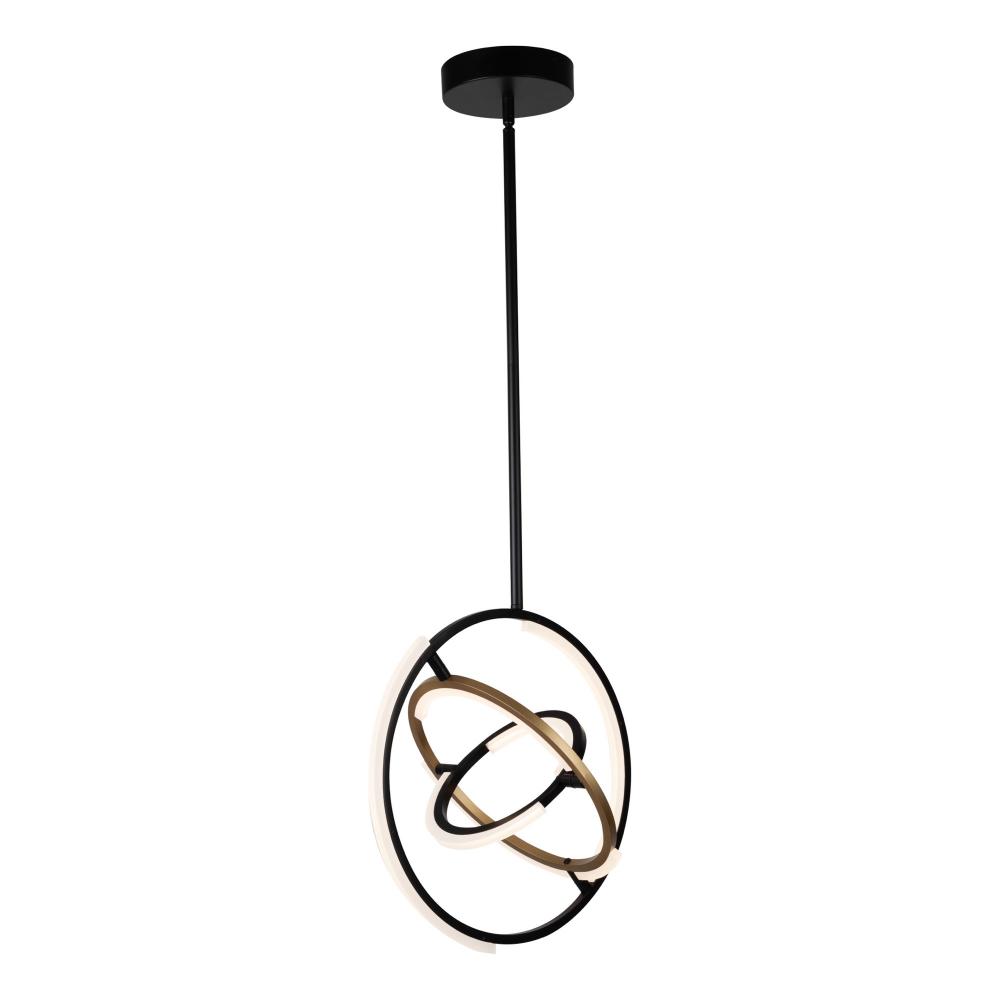 Trilogy Collection Integrated LED Pendant, Black & Brass