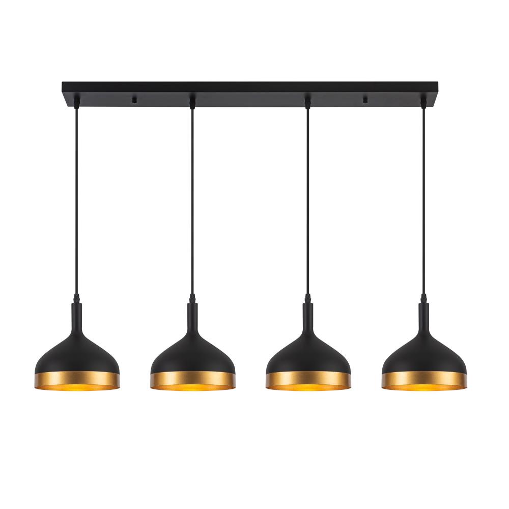 Dash Collection 4-Light Island Light, Black & Gold