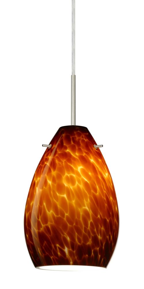 Besa Pendant Pera 6 Satin Nickel Amber Cloud 1x5W LED