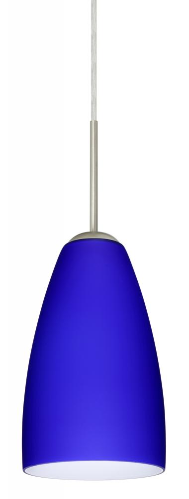 Besa Riva 9 Pendant Satin Nickel Cobalt Blue Matte 1x75W Medium Base