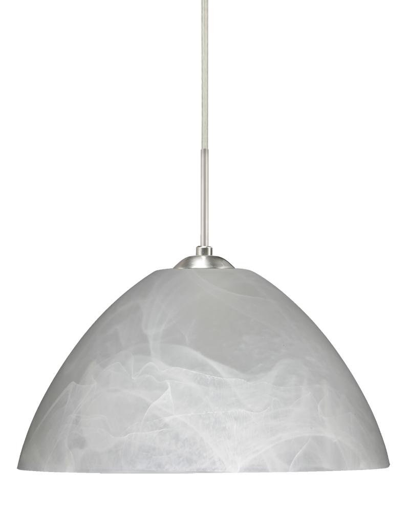 Besa Tessa LED Pendant Marble Satin Nickel 1x9W LED