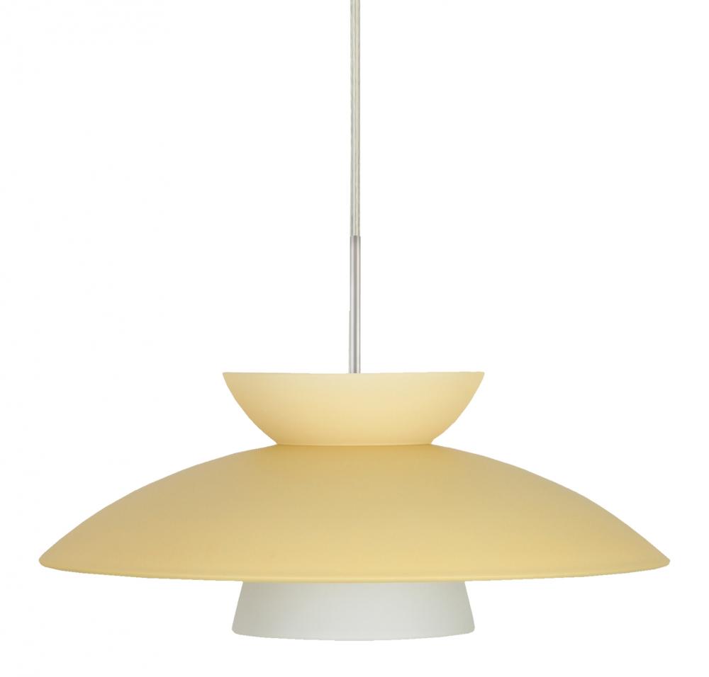 Besa Trilo 15 Pendant Satin Nickel Champagne 1x75W Medium Base