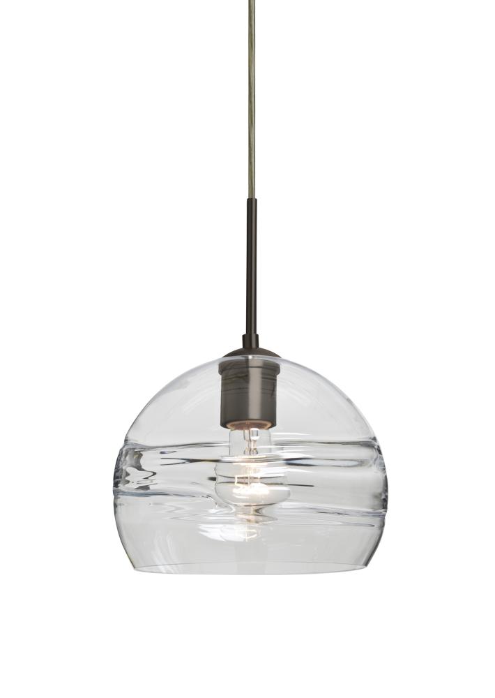 Besa Spirit 8 Pendant, Clear, Bronze Finish, 1x60W Medium Base