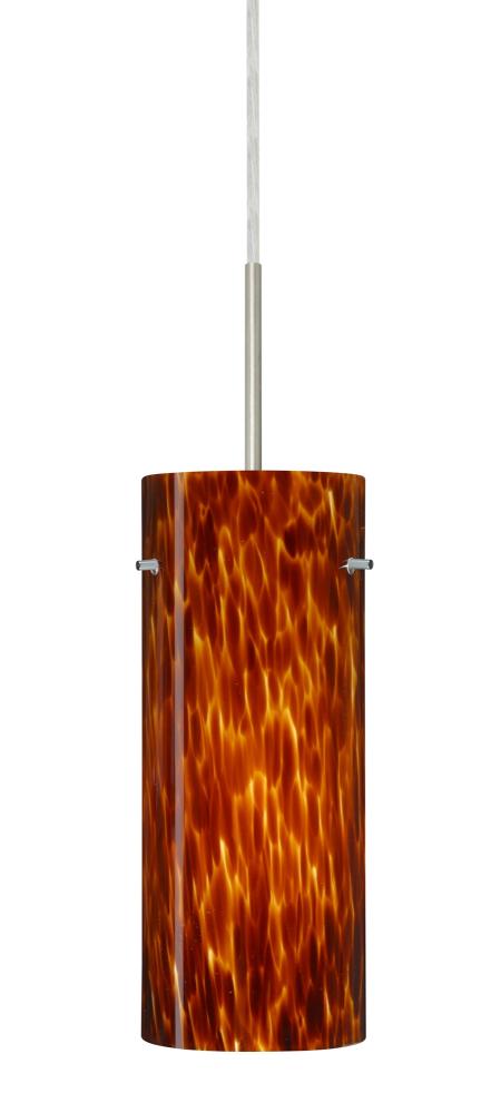 Besa Stilo 10 LED Pendant Amber Cloud Satin Nickel 1x9W LED