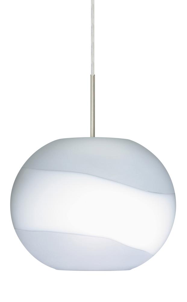 Besa Luna LED Pendant Opal Frost Satin Nickel 1x9W LED