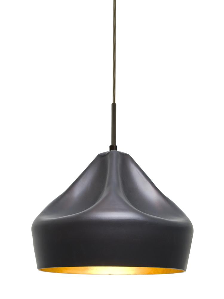 Besa Lotus Pendant, Bronze Finish, 1x9W LED