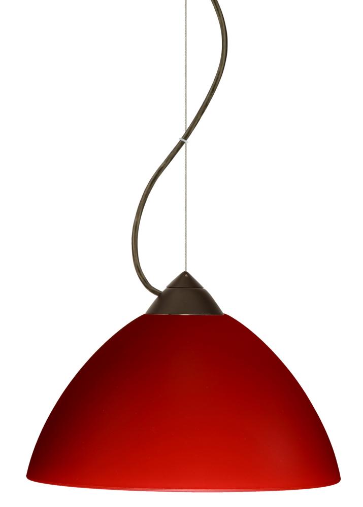 Besa Tessa Cable Pendant Red Matte Bronze 1x75W Medium Base