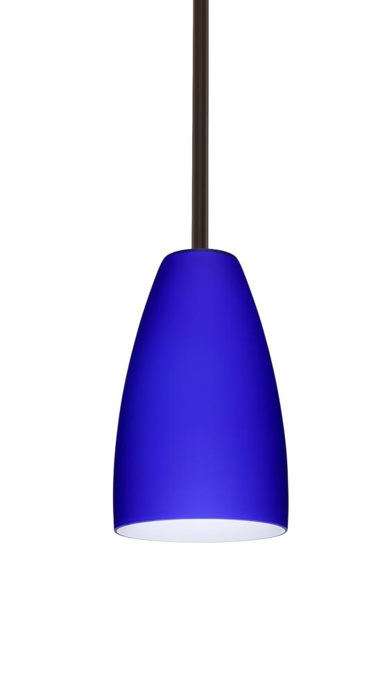 Besa Stem Riva 9 Pendant Bronze Cobalt Blue Matte 1x75W Medium Base