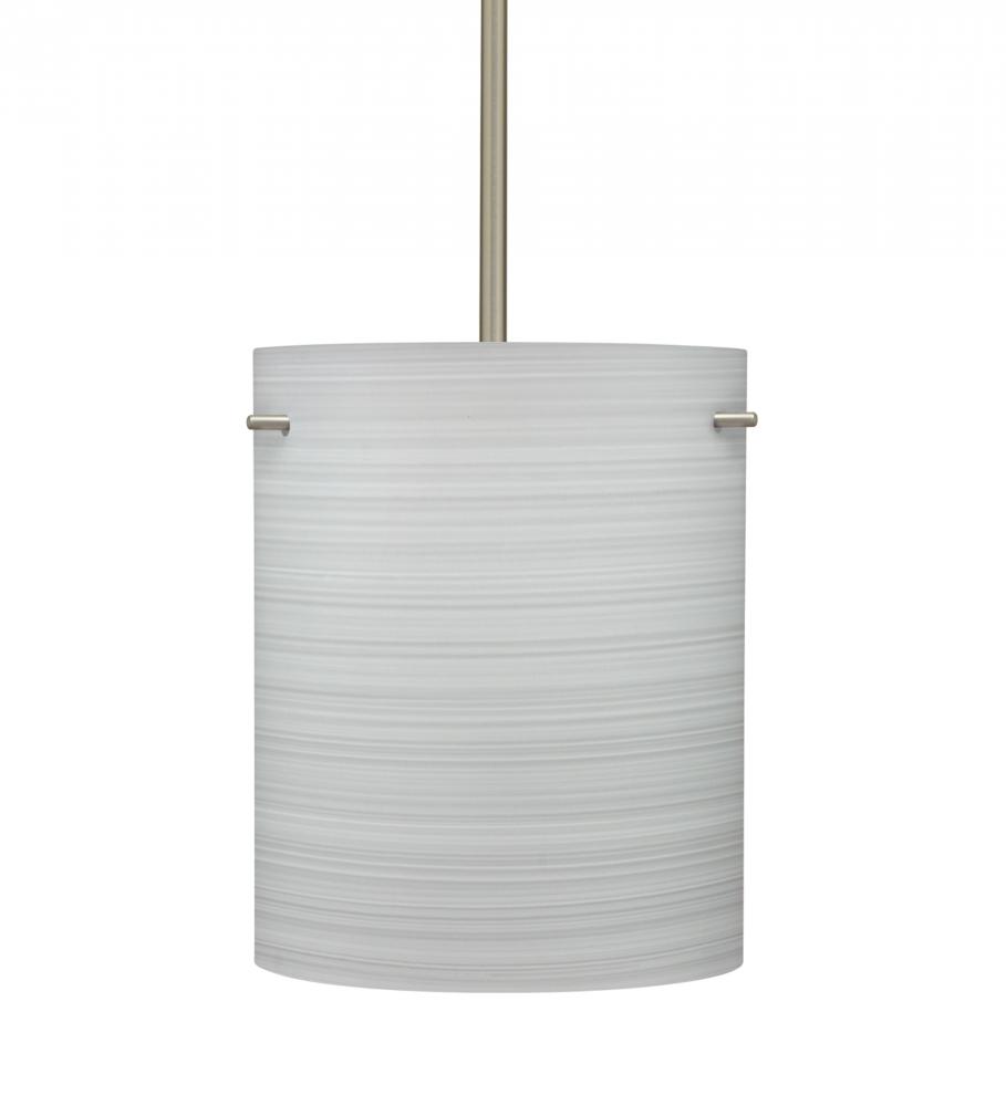 Besa Stem Pendant Tamburo 8 Satin Nickel Chalk 1x100W Medium Base