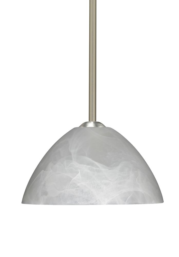 Besa Tessa Stem Pendant Satin Nickel Marble 1x75W Medium Base