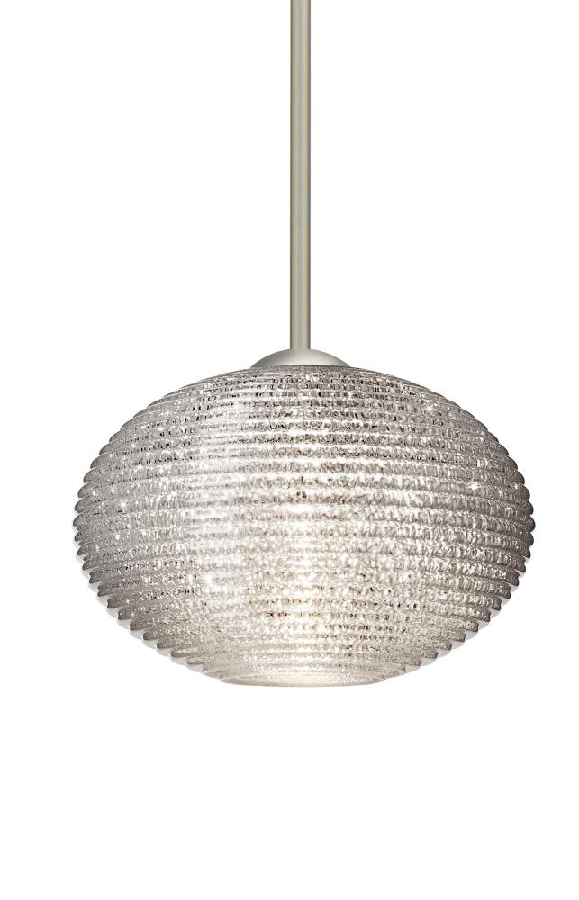 Besa Stem Pendant Pape 10 Satin Nickel Glitter 1x75W Medium Base