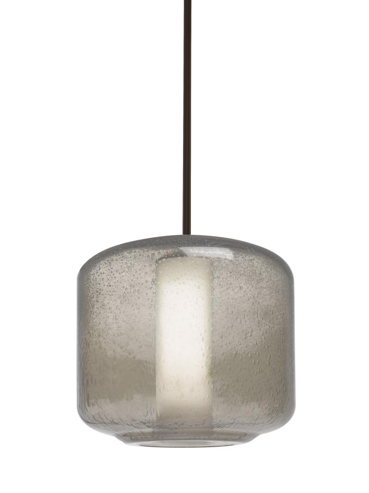 Besa Niles 10 Pendant, Smoke Bubble/Opal, Bronze Finish, 1x60W Medium Base T10