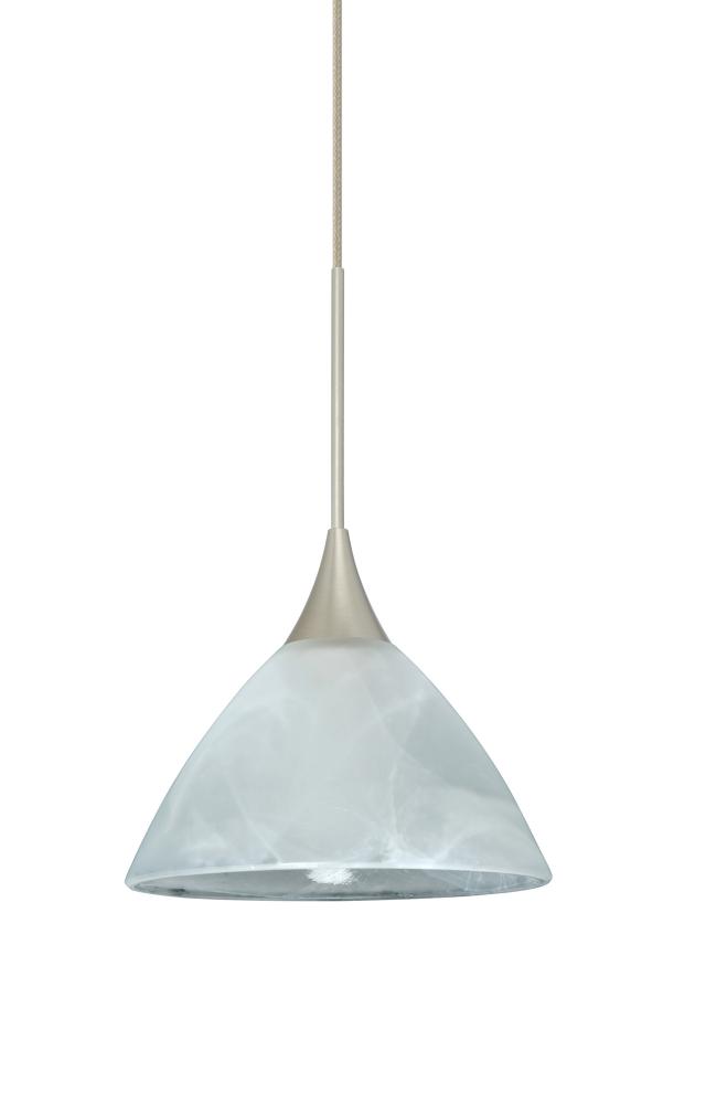 Besa Pendant Domi Satin Nickel Marble 1x50W Halogen