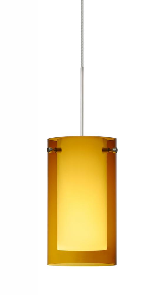 Besa Pendant Pahu 4 Satin Nickel Transparent Armagnac/Opal 1x5W LED