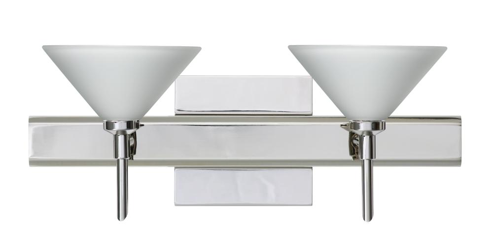 Besa Wall With SQ Canopy Kona Chrome White 2x5W LED