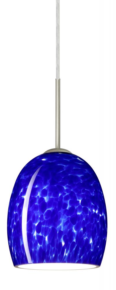 Besa Lucia Pendant For Multiport Canopy Satin Nickel Blue Cloud 1x75W Medium Base