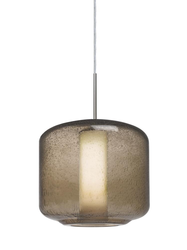 Besa Niles 10 Pendant For Multiport Canopy, Smoke Bubble/Opal, Satin Nickel Finish, 1