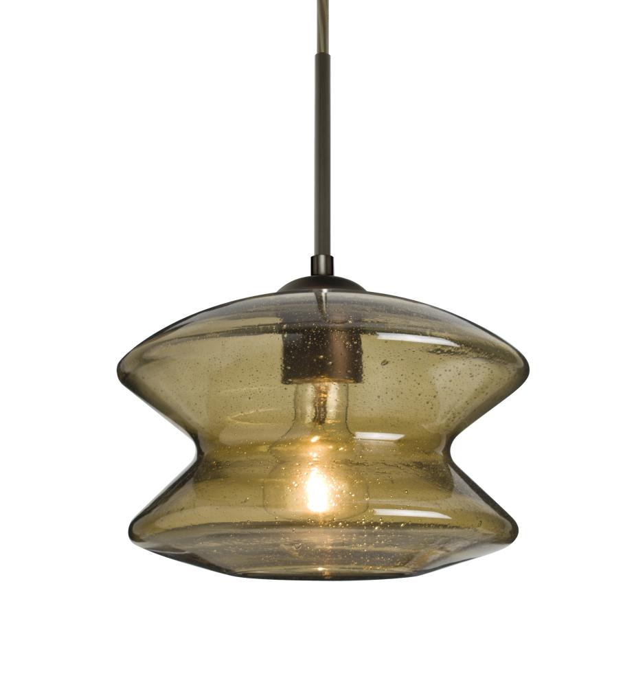 Besa, Zen Cord Pendant For Multiport Canopy, Latte Bubble, Bronze Finish, 1x60W Mediu