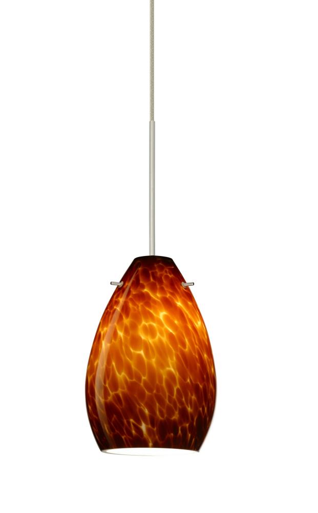 Besa Pendant For Mulitport Canopy Pera 6 Satin Nickel Amber Cloud 1x50W Halogen