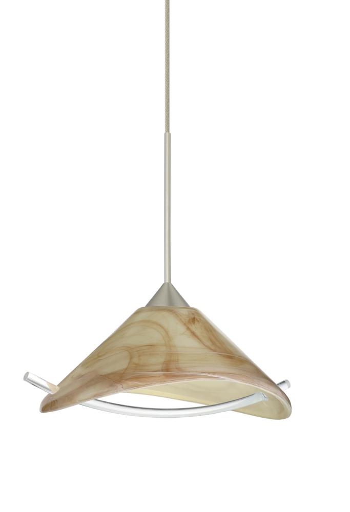 Besa Pendant For Multport Canopy Hoppi Satin Nickel Mocha/Clear 1x50W Halogen