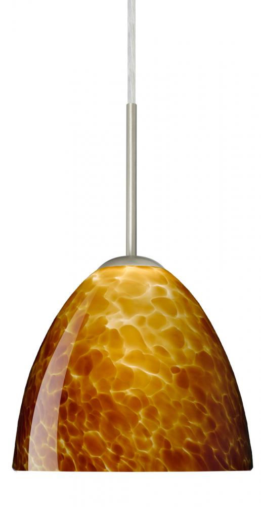 Besa Sasha Pendant Satin Nickel Amber Cloud 1x40W Halogen