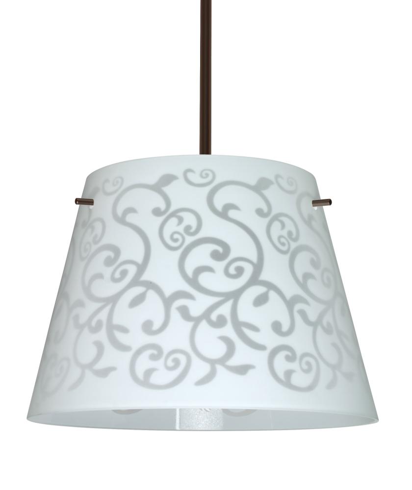 Besa Stem Pendant Amelia 15 Bronze White Damask 3x100W A19