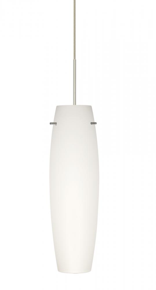 Besa Tu Tu Pendant, Opal Matte, Satin Nickel, 1x5W LED