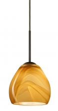 Besa Lighting 1BC-4122HN-LED-BR - Besa Bolla LED Pendant Honey Bronze 1x9W LED