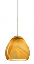 Besa Lighting 1BC-4122HN-LED-SN - Besa Bolla LED Pendant Honey Satin Nickel 1x9W LED