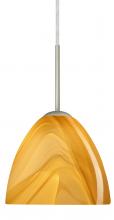 Besa Lighting 1BT-7572HN-LED-SN - Besa Sasha LED Pendant 1Bt Honey Satin Nickel 1x9W LED