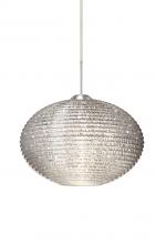 Besa Lighting 1JC-4912GL-LED-SN - Besa Pendant Pape 10 Satin Nickel Glitter 1x9W LED