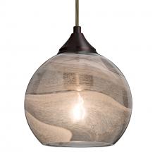 Besa Lighting 1JC-JILLYSM-BR-L - Besa, Jilly Cord Pendant, Vapor Smoke, Bronze Finish, 1x60W Medium Base, 15Ft. Cord