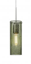 Besa Lighting 1JC-JUNI10MS-EDIL-SN - Besa, Juni 10 Cord Pendant, Moss Bubble, Satin Nickel, 1x4W LED Filament