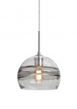 Besa Lighting 1JC-SPIR8SC-EDIL-SN - Besa Spirit 8 Pendant, Smoke/Clear, Satin Nickel Finish, 1x8W LED Filament