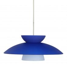 Besa Lighting 1JT-451323-SN - Besa Trilo 15 Pendant Satin Nickel Blue Matte 1x75W Medium Base