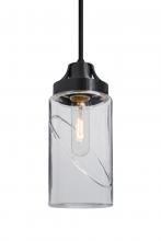 Besa Lighting 1JT-BLINKCL-BK - Besa, Blink Cord Pendant, Clear, Black Finish, 1x60W Medium Base