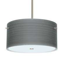 Besa Lighting 1KT-4008TN-SN - Besa Stem Pendant Tamburo 16 Satin Nickel Titan 3x100W Medium Base