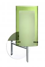 Besa Lighting 1SW-L44007-LED-CR - Besa Pahu 4 Wall 1SW Transparent Olive/Opal Chrome 1x5W LED