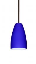 Besa Lighting 1TT-1511CM-BR - Besa Stem Riva 9 Pendant Bronze Cobalt Blue Matte 1x75W Medium Base